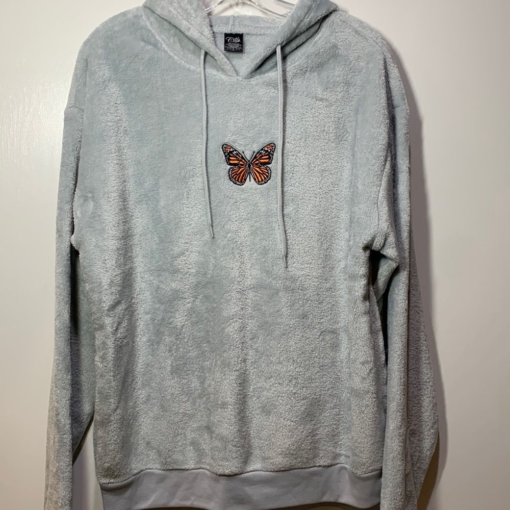 Cold Crush Fuzzy Light Gray Hoodie